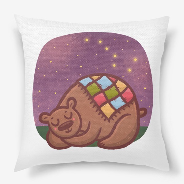 Подушка «Милый медведь спит под звездами. Космос. Большая медведица»