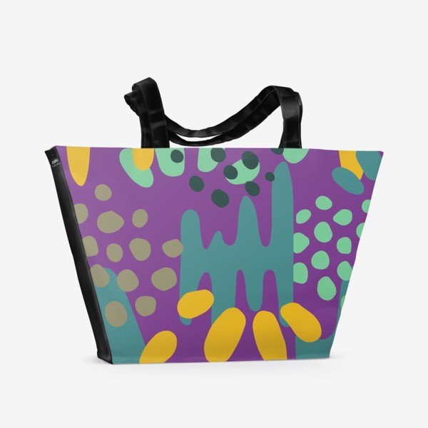 Пляжная сумка «Абстракция на фиолетовом фоне»