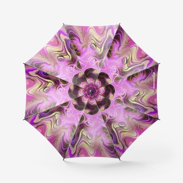 Зонт «Розово-фиолетовые абстрактные мраморные волны»