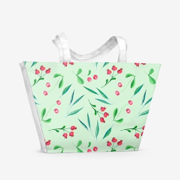 Пляжная сумка «Узор с лесными ягодами»