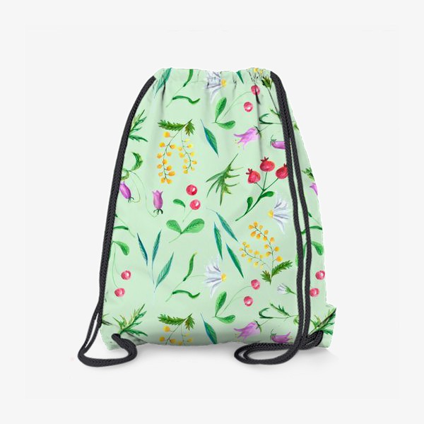 Рюкзак «Акварельный узор с полевыми цветами »