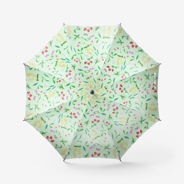 Зонт «Акварельный узор с полевыми цветами »