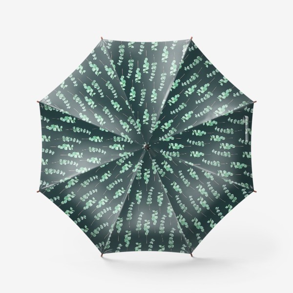 Зонт « Акварельный паттерн с эвкалиптом»