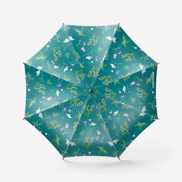 Зонт «Паттерн с лесными дикими цветами»