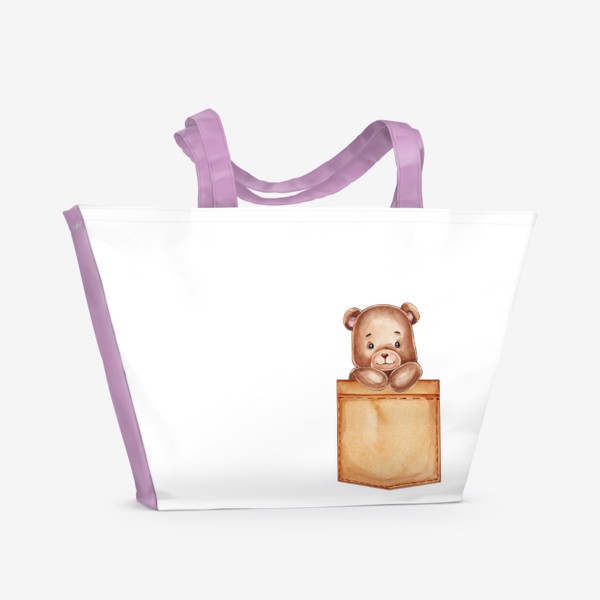Пляжная сумка «Милый мишка в кармашке»
