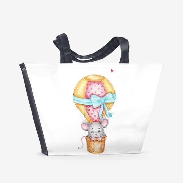 Пляжная сумка «Мышка на воздушном шаре»