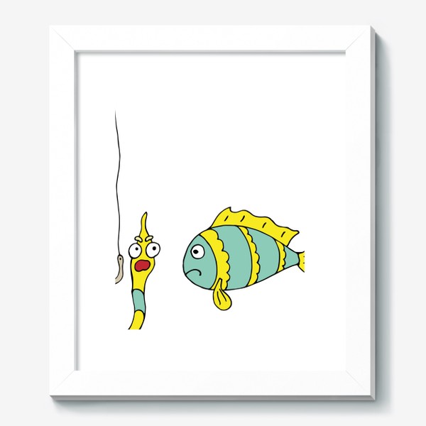 Картина «Голубая рыбка на рыбалке. Рыбалка, хобби, увлечение»