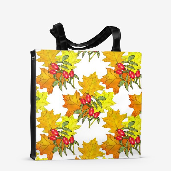 Сумка-шоппер «Осенние листья и шиповник»