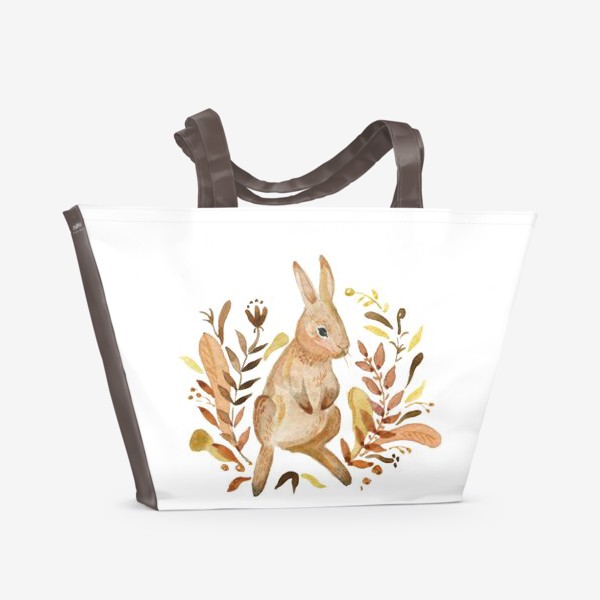 Пляжная сумка «Кролик осенью»