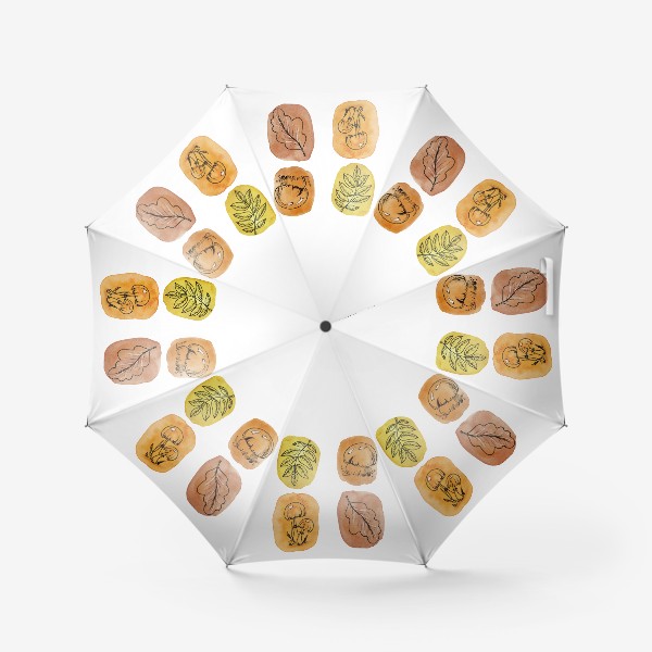 Зонт «Осенние листья и грибы»