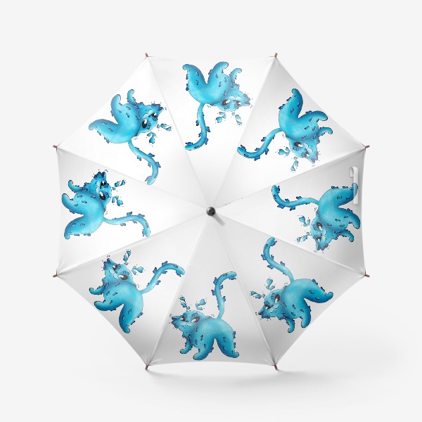 Зонт «Невероятный котёнок лазурных бабочек»
