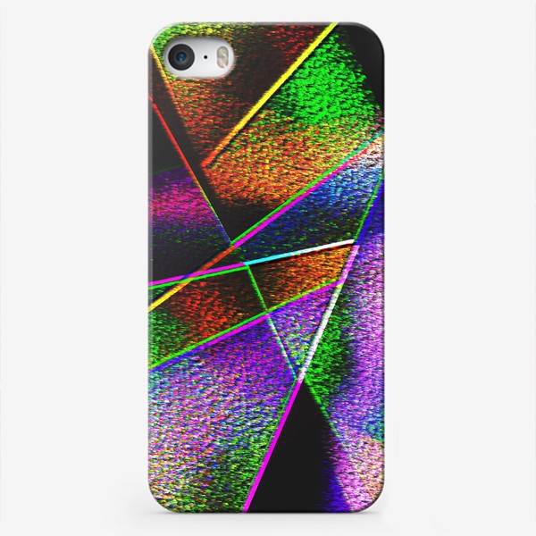 Чехол iPhone «Яркий геометрический узор на темном фоне»