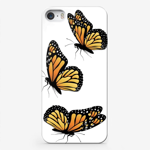 Чехол iPhone «Порхающие бабочки Монархи»