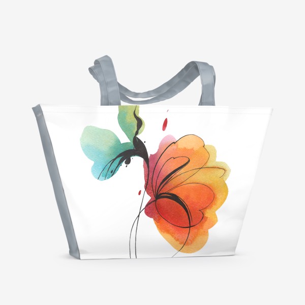 Пляжная сумка «акварельный цветок 1»