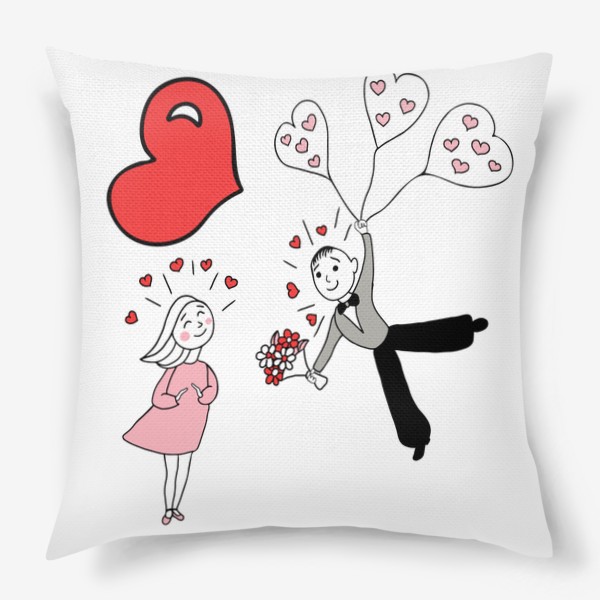 Подушка «Влюбленные. Подарок на день святого Валентина.»