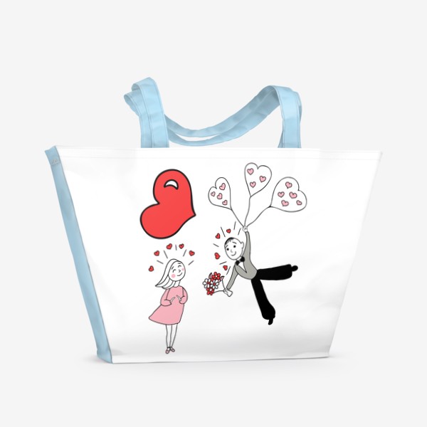 Пляжная сумка «Влюбленные. Подарок на день святого Валентина.»