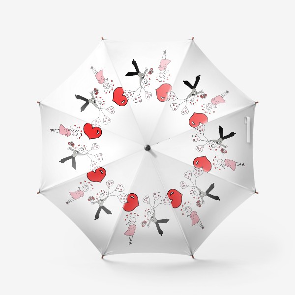 Зонт «Влюбленные. Подарок на день святого Валентина.»