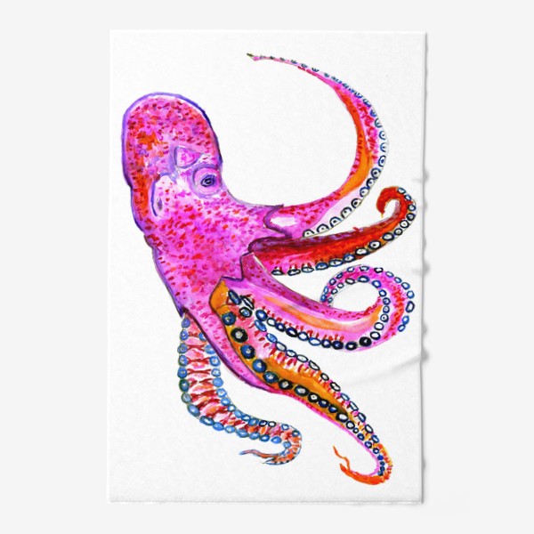 Полотенце «Рисунок розового осьминога»