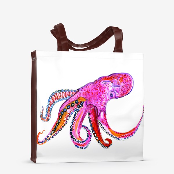 Сумка-шоппер «Рисунок розового осьминога»