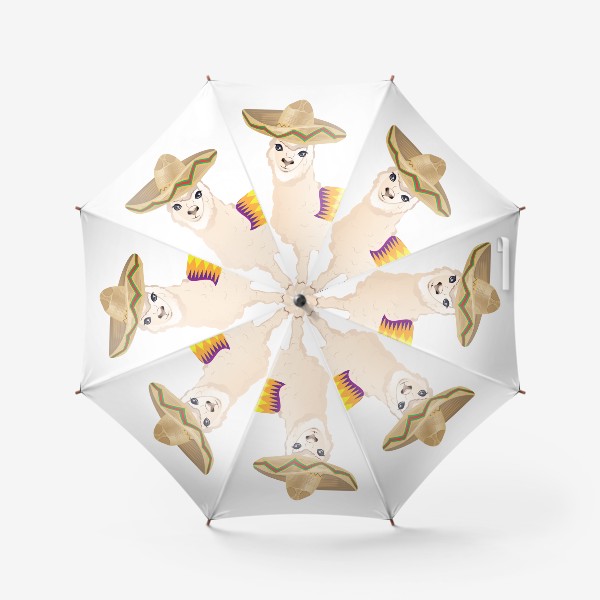 Зонт «Мультяшная альпака в сомбреро »