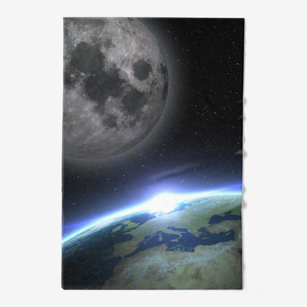 Полотенце «3D Земля и Луна в космосе»