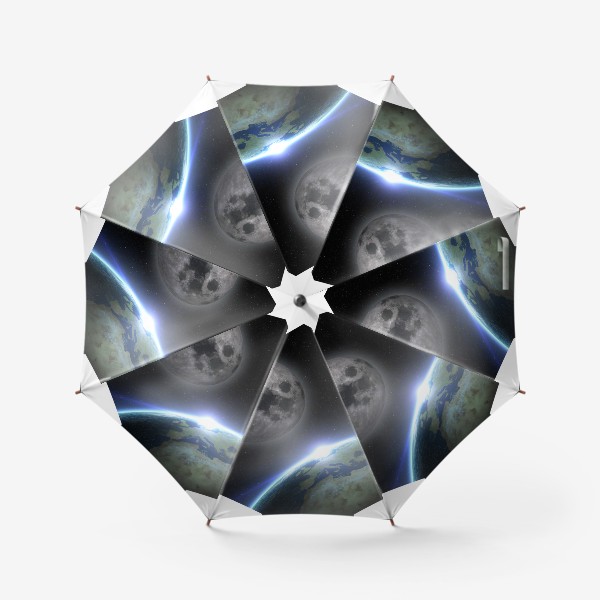 Зонт «3D Земля и Луна в космосе»