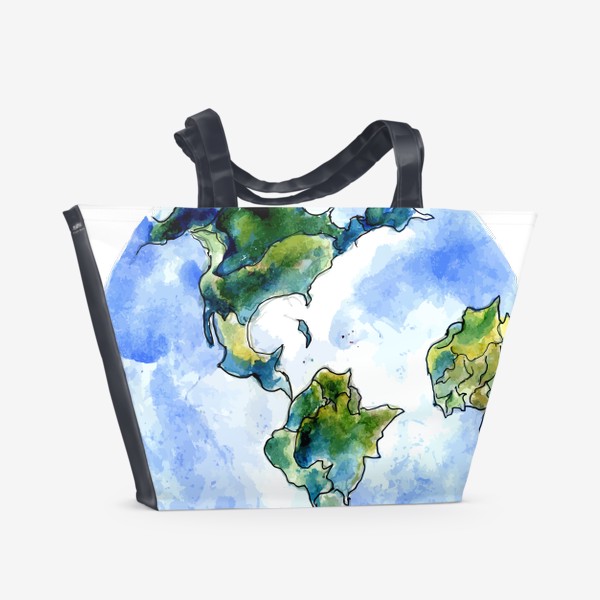 Пляжная сумка «Планета Земля рисунок»