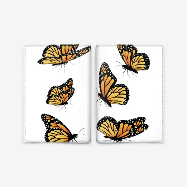 Обложка для паспорта «Порхающие бабочки Монархи»