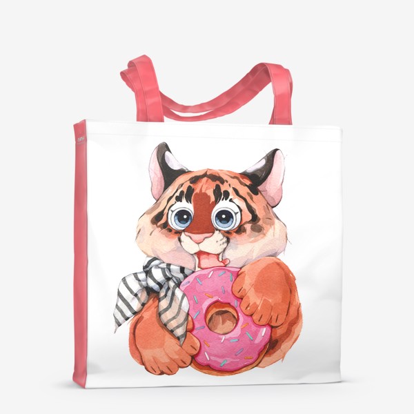Сумка-шоппер «тигр с пончиком»