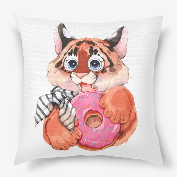 Подушка «тигр с пончиком»
