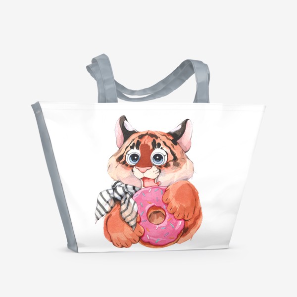 Пляжная сумка &laquo;тигр с пончиком&raquo;