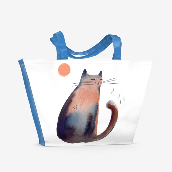 Пляжная сумка «Кот акварельный»