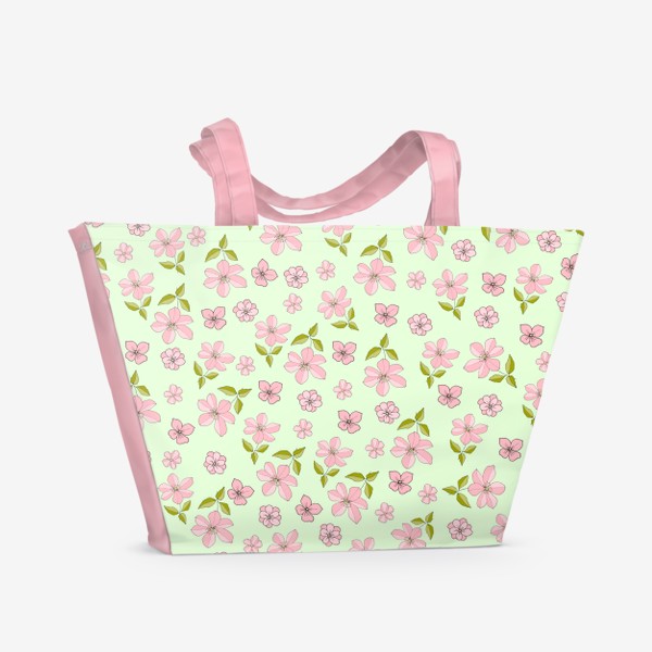 Пляжная сумка &laquo;Розовые цветочки&raquo;