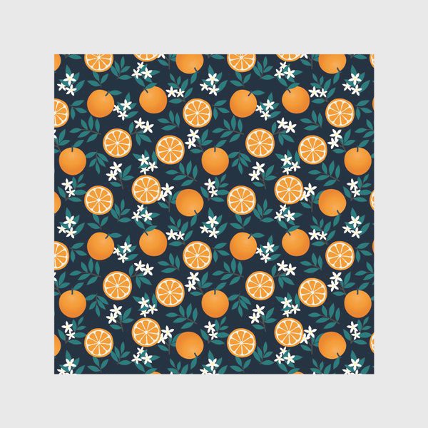 Скатерть «Апельсиновый паттерн с цветами»