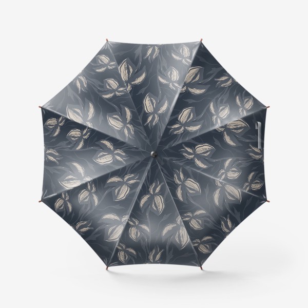 Зонт &laquo;Бутон цветка ирис. Контур и графика. Ботаника паттерн&raquo;