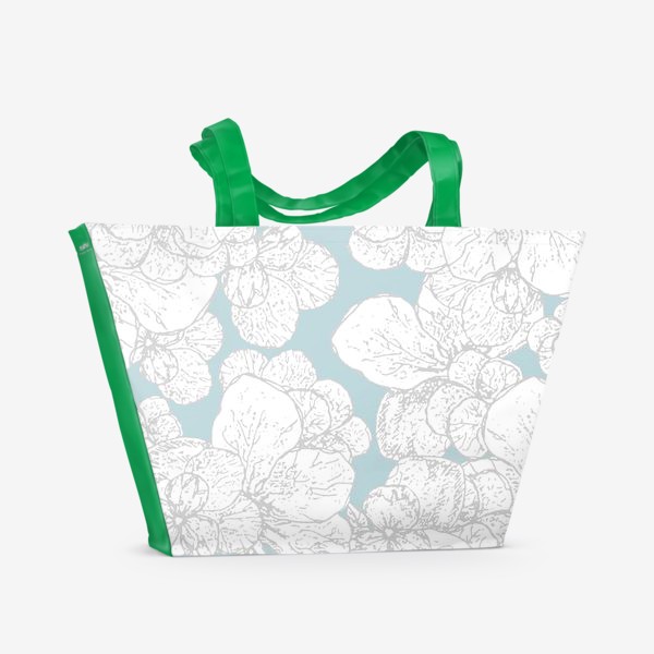 Пляжная сумка «Flowers mint lineart»