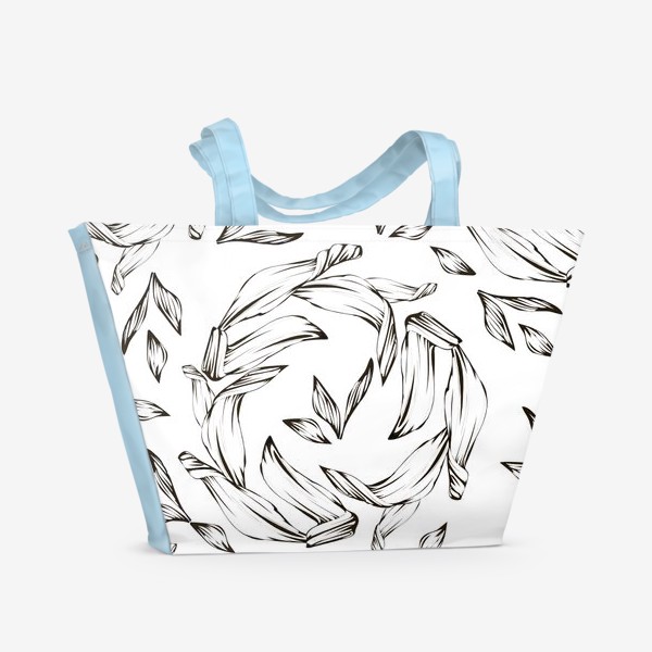Пляжная сумка «листья ч/б»
