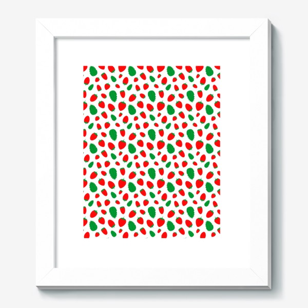 Картина «Красная клубника с листьями»