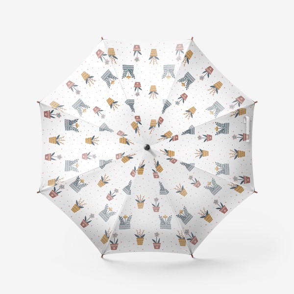 Зонт «Цветы в горшках. Паттерн»