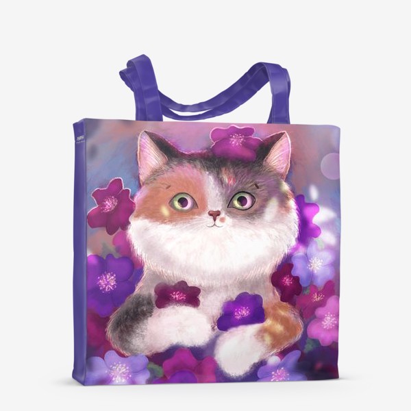 Сумка-шоппер «кошка в цветах»