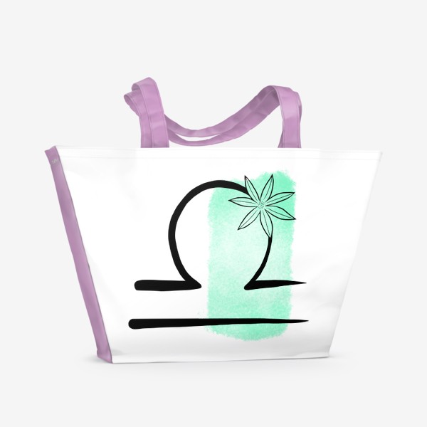 Пляжная сумка «Зодиак Весы. Цветы»