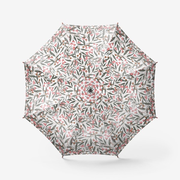 Зонт «Тропические ветви эвкалипта с цветами. Ботаника паттерн»