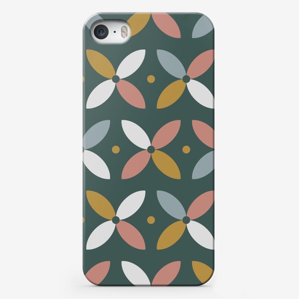 Чехол iPhone «Абстрактные цветы на зеленом»