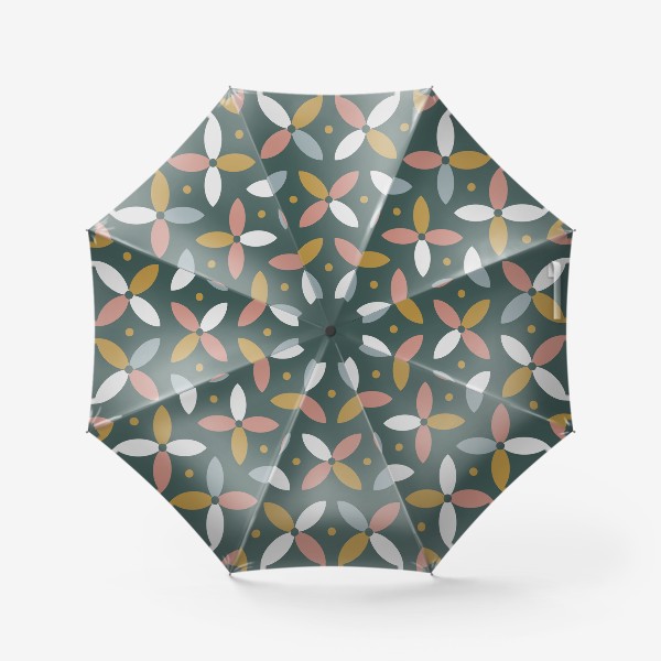 Зонт «Абстрактные цветы на зеленом»