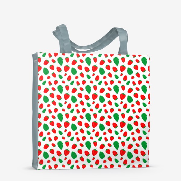 Сумка-шоппер «Красная клубника с листьями»