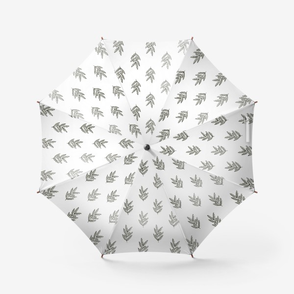 Зонт «Зеленые ветки оливы. Паттерн»