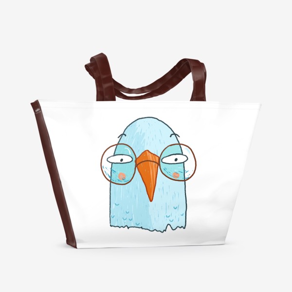 Пляжная сумка «Голова птицы в очках»