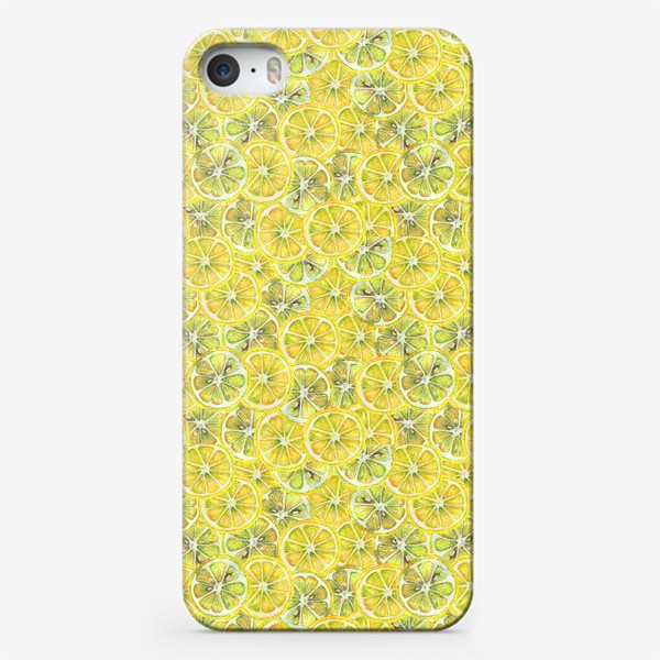 Чехол iPhone «Лимоны слайсы. Акварельный рисунок»