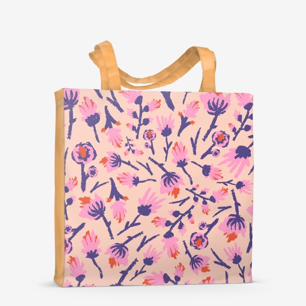 Сумка-шоппер «Дикие цветы в розовом»