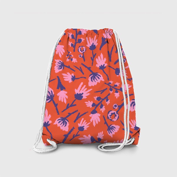 Рюкзак «Дикие цветы в красном»